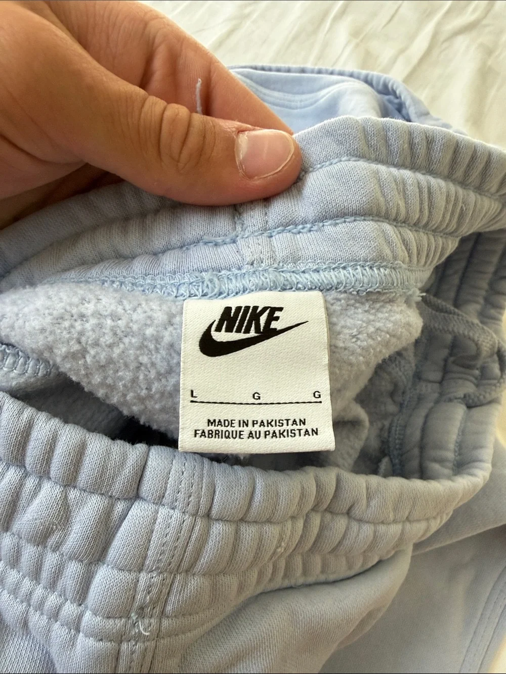 Nike Kids Light Blue Fleece Joggers with Swoosh